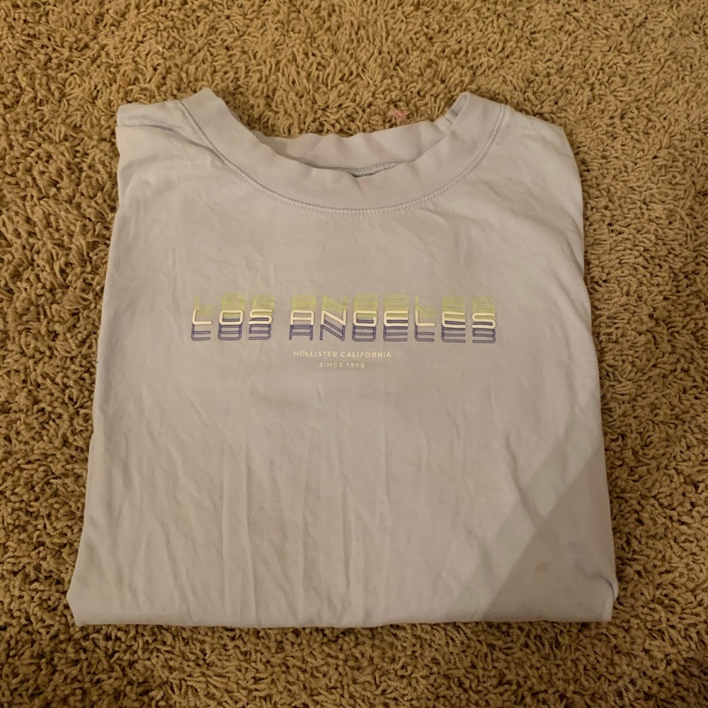 retro hollister shirt light blue SIZE L